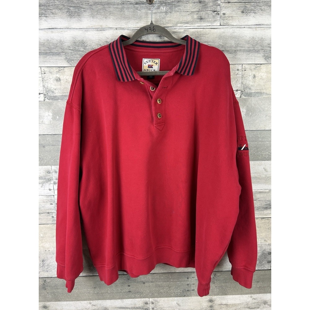 Cutter & Buck VTG  Men's Collared Sweater Red 3XB